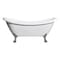 Castello Usa Daphne 69" White Acrylic Clawfoot Tub With Brushed Nickel Feet CB-26-69-W-T-BN - alternate 2